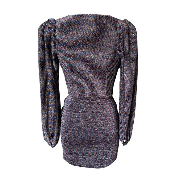 Ronny Kobo Pleated Rainbow Metallic Mini Party Dress Size XS X-Small - Picture 4 of 7